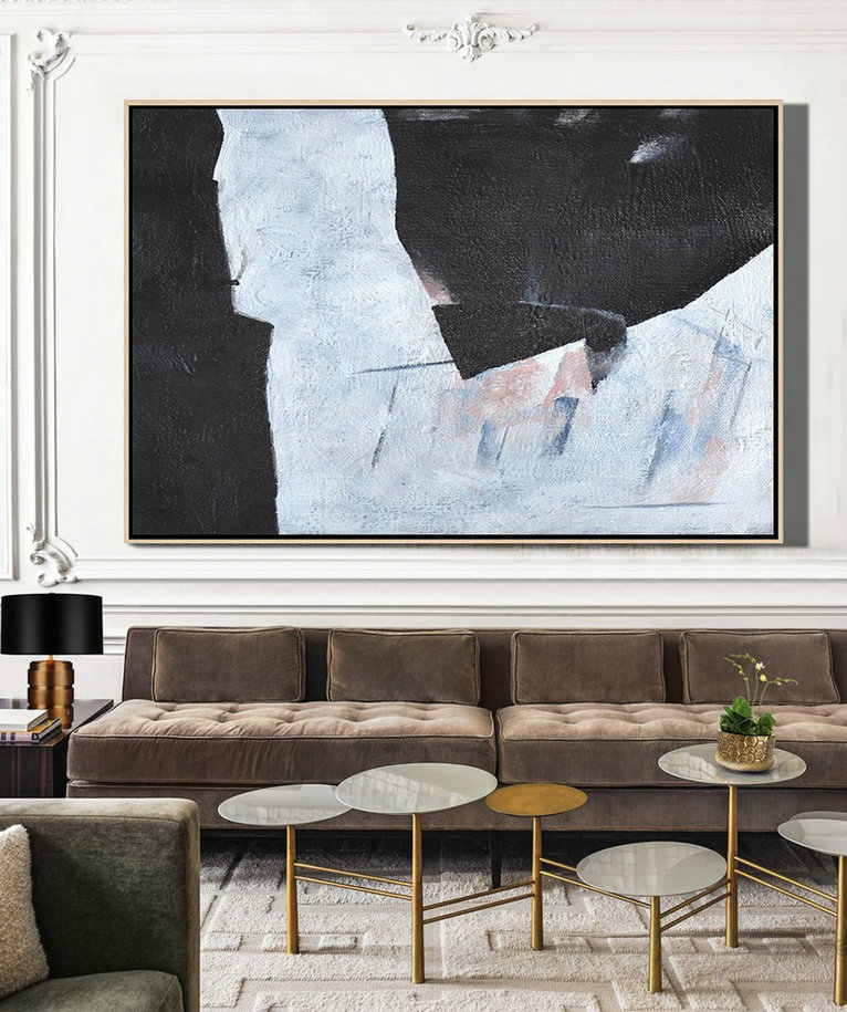 Original Extra Large Wall Art,Hand-Painted Oversized Horizontal Minimal Art On Canvas,Abstract Painting For Home